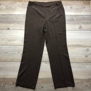 Women’s wide leg career pants brown tweed look